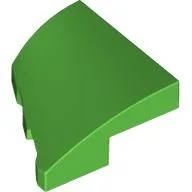 Brick Wedged, Curved 2 x 2 with Stud Notch Right / Bright Green