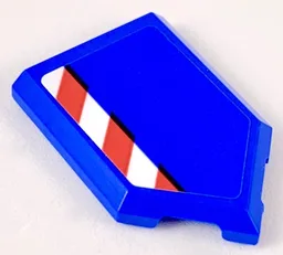 Tile, Modified 2 x 3 Pentagonal with Red and White Caution Stripe Pattern (Sticker) - Set 60223