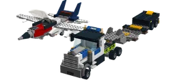 Fighter Jet with Transport Truck and Trailer