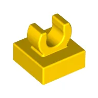 Tile Special 1 x 1 with Clip with Rounded Edges / Yellow