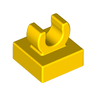 Lego Tile Special 1 x 1 with Clip with Rounded Edges / Yellow