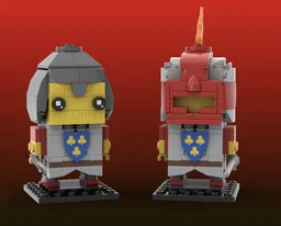 Red yellow castle knights brickheadz