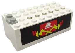 Electric 9V Battery Box Small with Fire Pattern on Both Sides (Stickers) - Set 6480