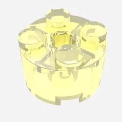 Brick Round 2 x 2 with Axle Hole / Trans-Neon Green