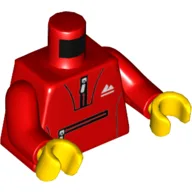 Torso, Tracksuit Jacket, Zipper across Belly, Pocket Print, Red Arms, Yellow Hands