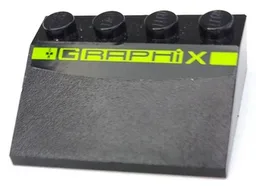 Slope 33 3 x 4 with Lime 'GRAPHiX' Pattern (Sticker) - Set 8192