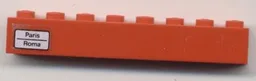 Brick 1 x 8 with 'Paris - Roma' Pattern on Left Side (Sticker) - Set 7745