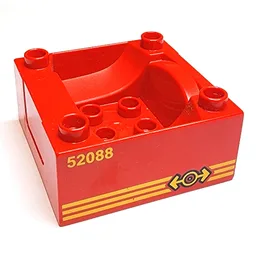 Duplo Train Cab / Tender Base with Bottom Tube and '52088' Locomotive Print / Red