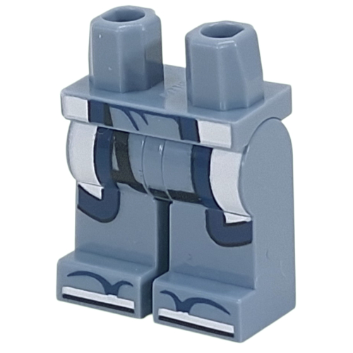 Lego Hips and Sand Blue Legs with Dark Blue/White Robe Ends, Dark Blue/White Sandals print / Sand Blue