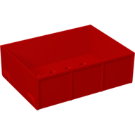 Lego Duplo Trailer Bed with 2 x 4 Studs and Four Sides / Red