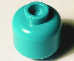 Minifigure, Head (Plain) / Dark Turquoise