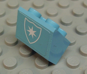 Lego Slope, Inverted 45 2 x 2 with Flat Bottom Pin with White Maersk Star Logo Pattern (Sticker) - Set 10152