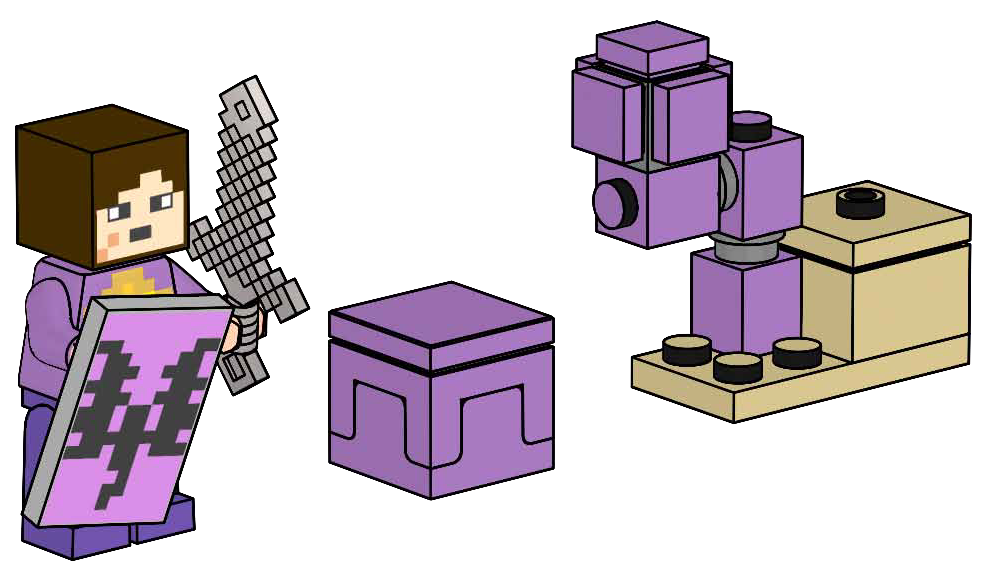 Lego End Warrior and Shulker