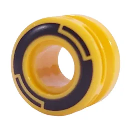 Wheel 11 x 8 with Center Groove, One Smooth Side with Black Circles Print / Yellow
