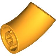 Lego Brick Round 2 x 2 D. Tube with 45° Elbow and Axle Holes (Crossholes) at Each End [SHORT] / Bright Light Orange