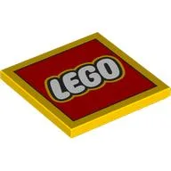 Tile 4 x 4 with LEGO Logo Print / Yellow