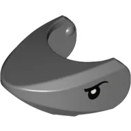 Animal Body Part, Shark Head with Rounded Nose with Black Eyes Print / Dark Bluish Gray
