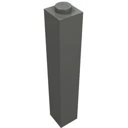 Brick 1 x 1 x 5 with Solid Stud / Dark Bluish Gray