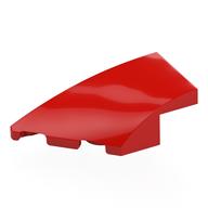 Lego Brick Wedged, Curved 4 x 2 with Stud Notch Left / Red