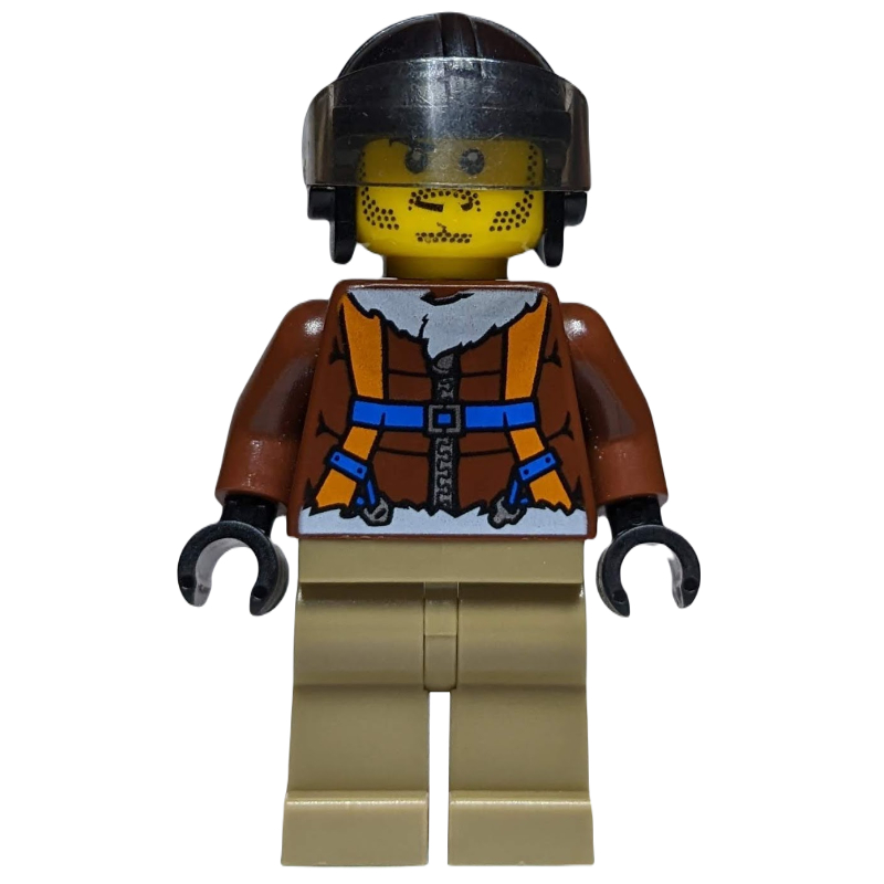Lego Arctic Explorer, Pilot, Black Helmet, Stubble