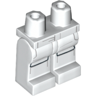Lego Hips and White Legs with Light Bluish Gray Lines, and Black Knees Lines P / White