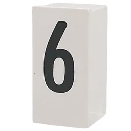 Tile Special 1 x 2 x 5/6 with Stud Hole in End with '6' Print