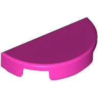 Tile Round 1 x 2 Half Circle / Dark Pink