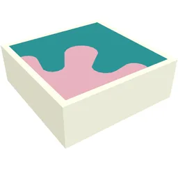 Tile 1 x 1 with Dark Turquoise/Bright Pink Shapes/Splatter Print / White
