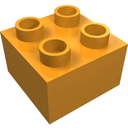 Lego Duplo Brick 2 x 2 / Earth Orange