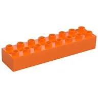 Duplo Brick 2 x 8 / Orange