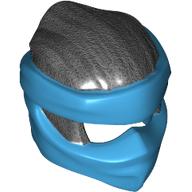 Lego Wrap with Short Back Knot Smooth, Dark Azure Mask pattern / Pearl Titanium