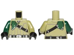 Torso SW Shirt with Diagonal Black Belt and Dark Green Pad Pattern (Kanan Jarrus) / Olive Green Arm Left / Dark Green Arm Right / Black Hands