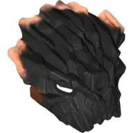 Large Figure Mask of Corruption with Marbled Trans-Neon Orange Pattern / Black