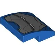 Brick Curved 2 x 2 x 2/3 with Iron Man Mark 38 Mask Print / Blue