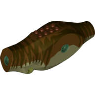 Lego Animal Body Part, Dinosaur, Tyrannosaurus Rex Body with Olive Green Belly and Dark Brown Stripes Print