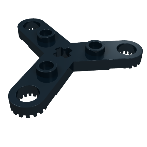Lego Technic Plate Rotor 3 Blade with Toothed Ends and 3 Studs (Propeller) / Black