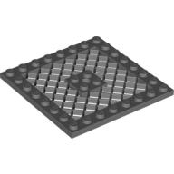 Lego Plate Special 8 x 8 with Grille [Hole in Center] / Dark Bluish Gray