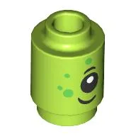 Brick Round 1 x 1 with Alien Face Print