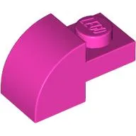 Brick Curved 1 x 2 x 1 with Curved Top / Dark Pink