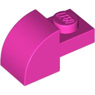 Lego Brick Curved 1 x 2 x 1 with Curved Top / Dark Pink