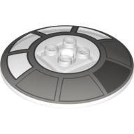 Lego Dish 6 x 6 Inverted (Radar) with Solid Studs and Radial Millennium Falcon Cockpit Print