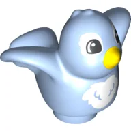 Duplo Animal Bird with White Chest and Yellow Beak Print / Bright Light Blue