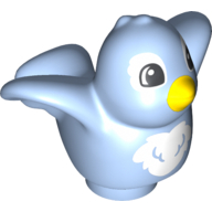 Lego Duplo Animal Bird with White Chest and Yellow Beak Print / Bright Light Blue