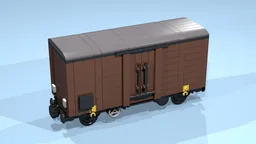 4-Wheel Box Wagon (SNOT, brown, 9 studs wide)
