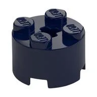 Brick Round 2 x 2 with Axle Hole / Dark Blue