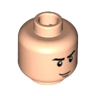 Minifig Head, Eyebrows, Chin Dimple Print / Light Nougat