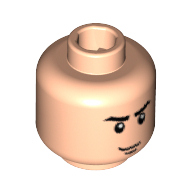 Lego Minifig Head, Eyebrows, Chin Dimple Print / Light Nougat
