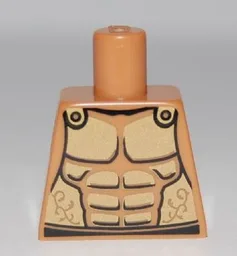 Torso Armor with Gold Plated Muscles Outline Pattern (Spartan) / Medium Nougat