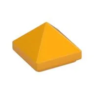 Brick Sloped 45° 1 x 1 x 2/3 Quadruple Convex [Pyramid] / Bright Light Orange