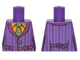 Torso Batman Striped Vest and Green Tie Pattern / Dark Purple
